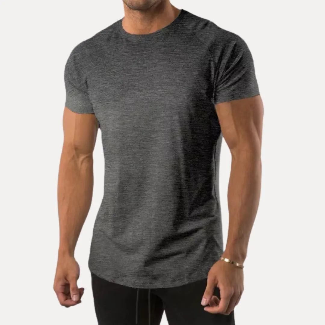 Men's Muscle Fit Gym T-Shirt - Athletic Stretch Workout Tee