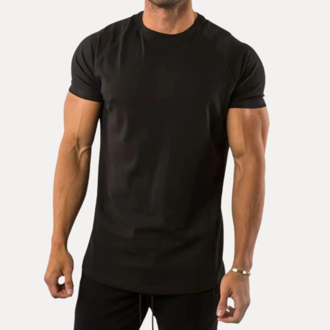 Men's Muscle Fit Gym T-Shirt - Athletic Stretch Workout Tee