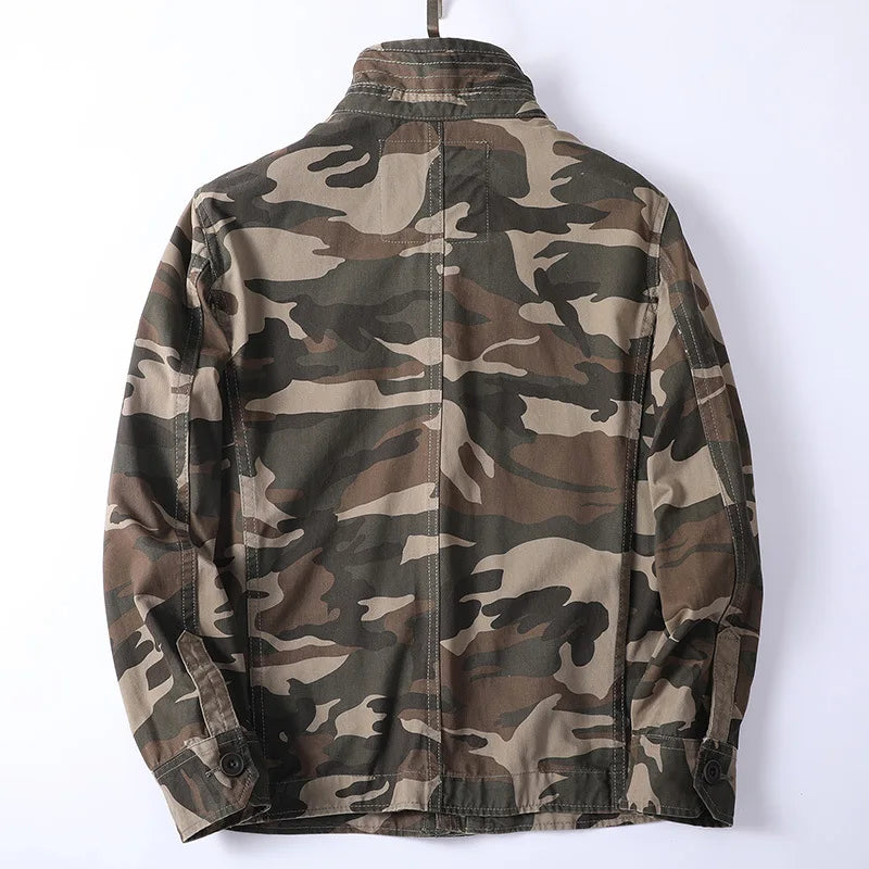 Men's Retro Denim Cargo Jacket | Outdoor Utility Coat