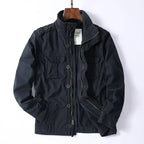 Men's Retro Denim Cargo Jacket | Outdoor Utility Coat