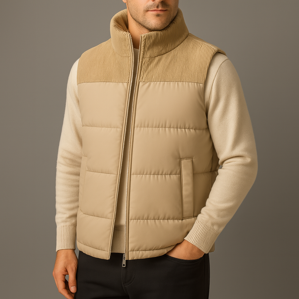 Men's Casual Stylish Warm Quilted Puffer Winter Layering Vest