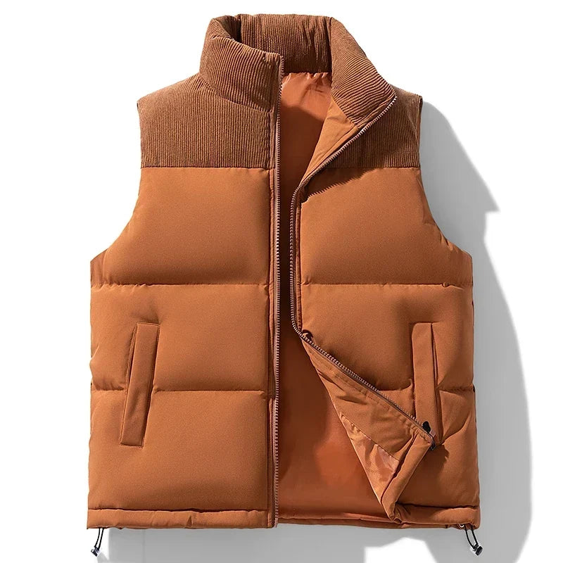 Men's Casual Stylish Warm Quilted Puffer Winter Layering Vest