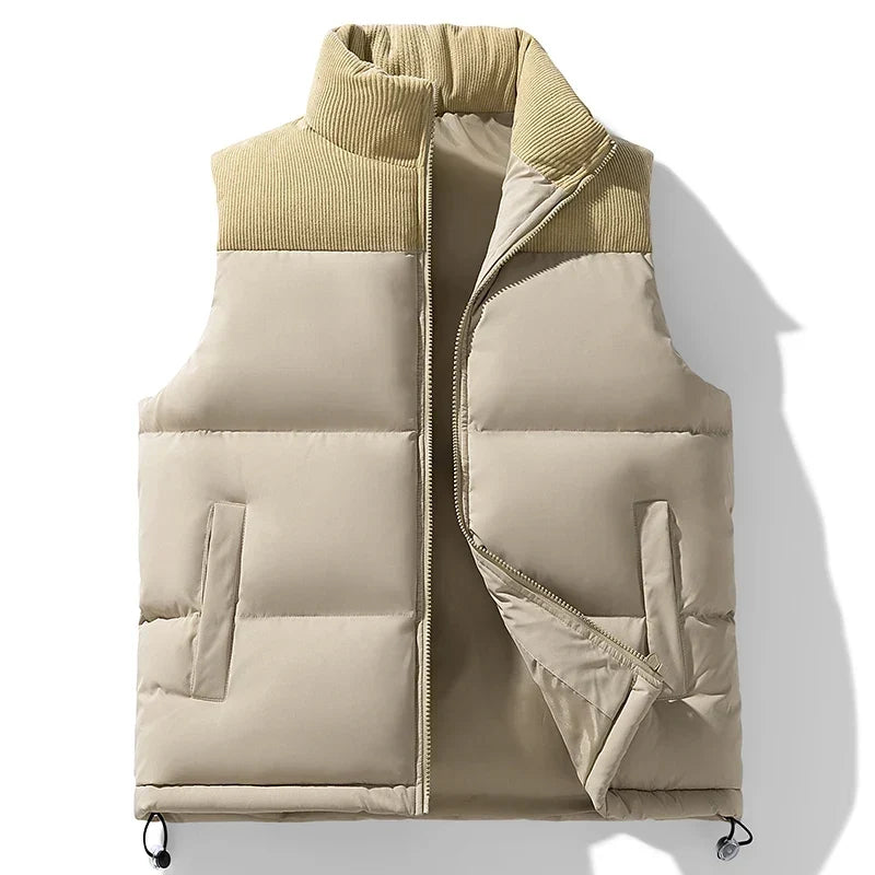 Men's Casual Stylish Warm Quilted Puffer Winter Layering Vest