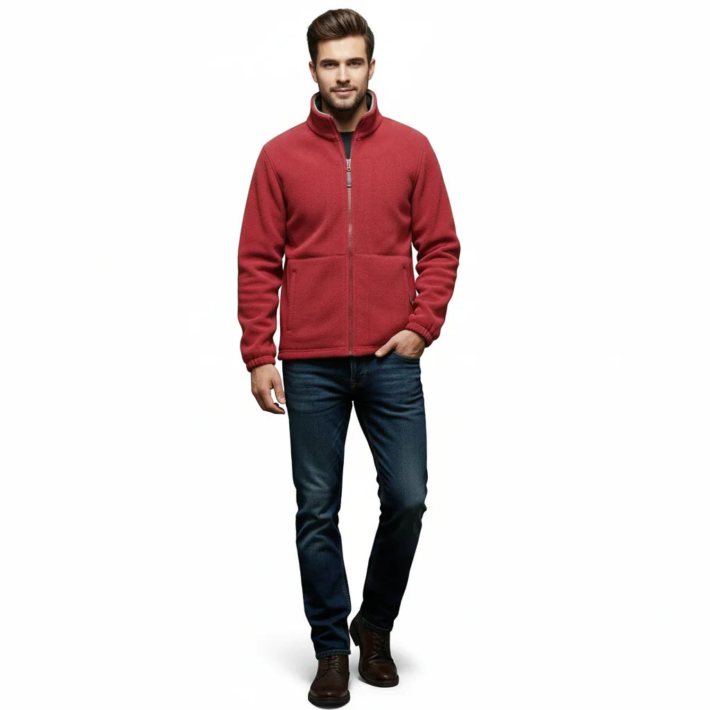 Men's Fleece Winter Jacket - Double Pocket Hiking & Ski Outerwear