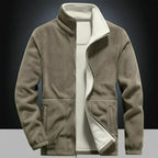 Men's Fleece Winter Jacket - Double Pocket Hiking & Ski Outerwear
