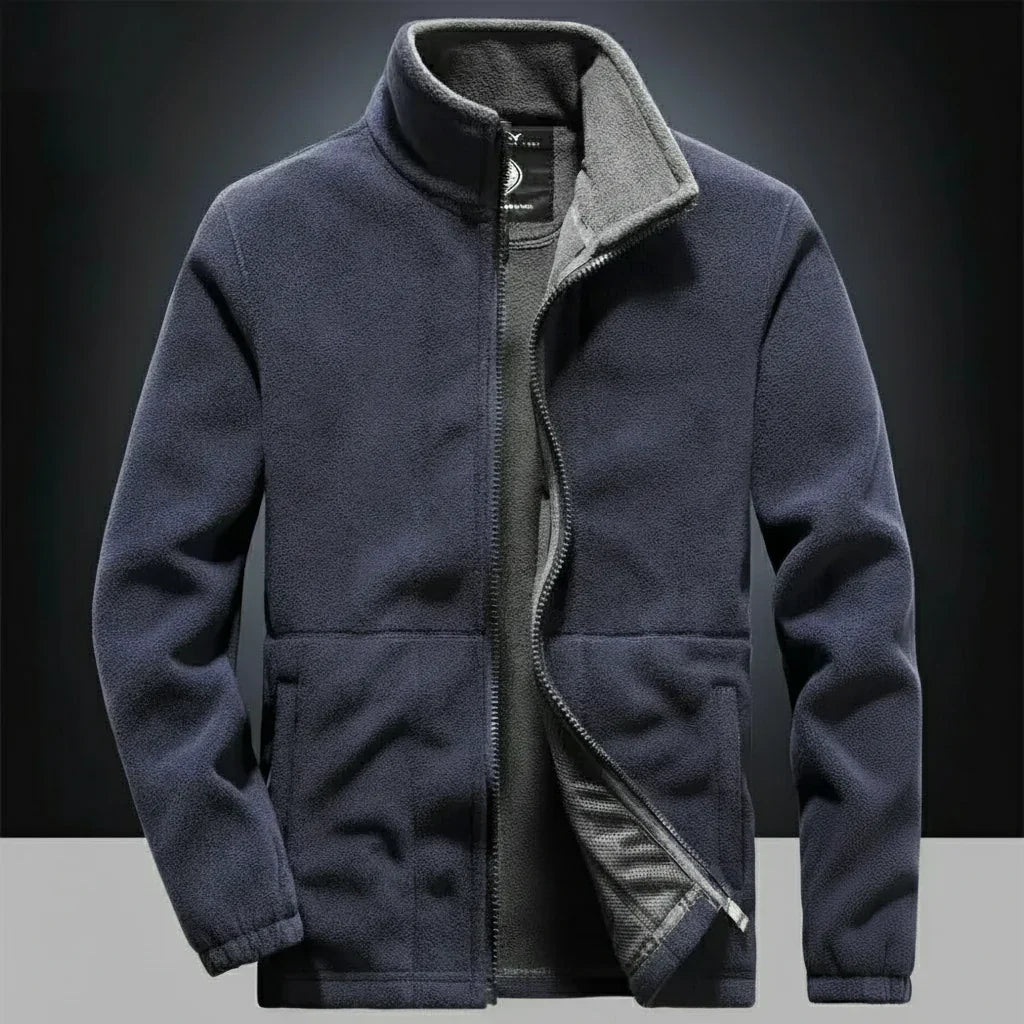 Men's Fleece Winter Jacket - Double Pocket Hiking & Ski Outerwear