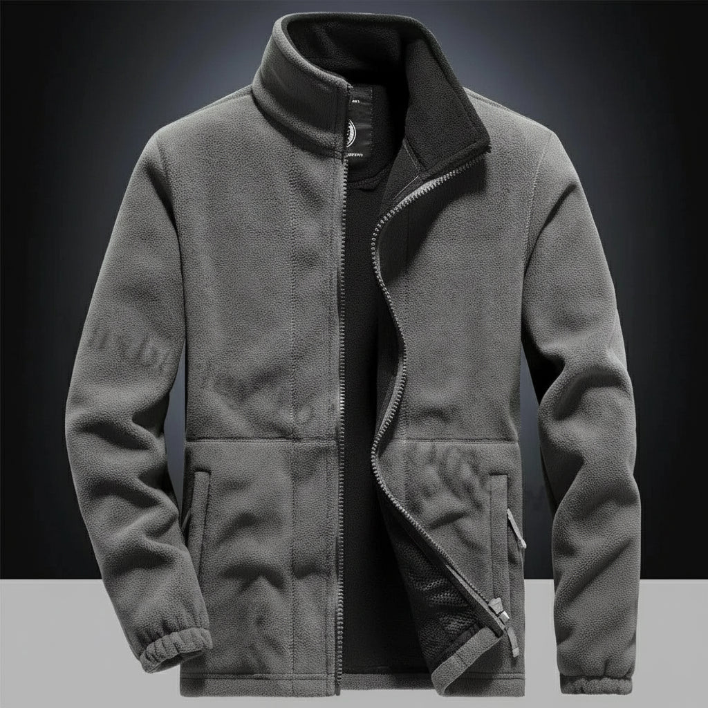 Men's Fleece Winter Jacket - Double Pocket Hiking & Ski Outerwear