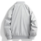 Light gray bomber jacket on a white background