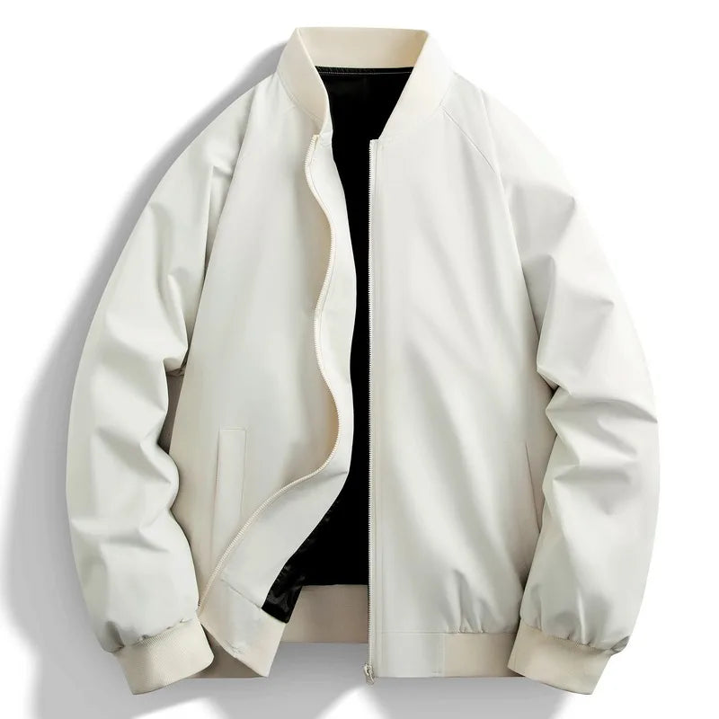 White bomber jacket on a white background