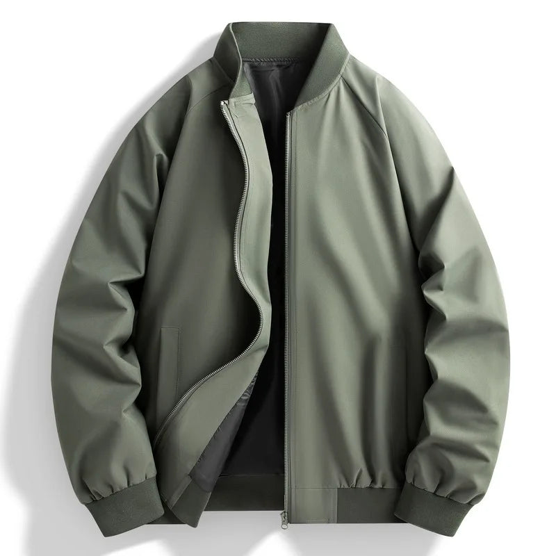 Green bomber jacket on a white background
