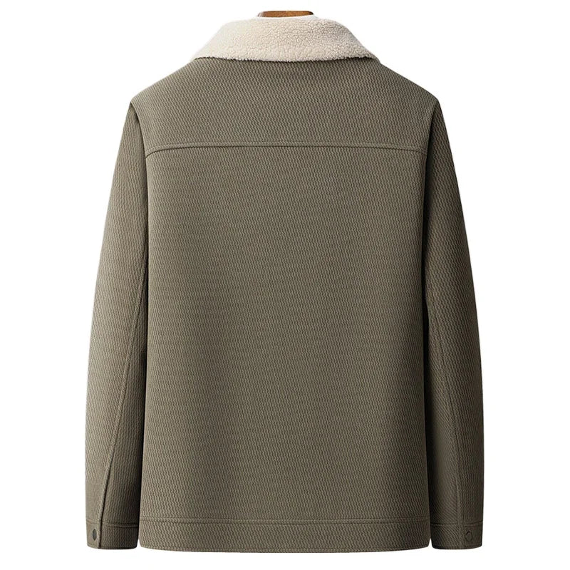 Men's Wool Jacket with Sherpa Collar | Warm Coat