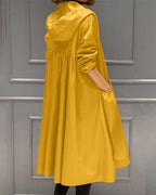 Women's Waterproof Long Trench Coat | Hooded A-Line Coat