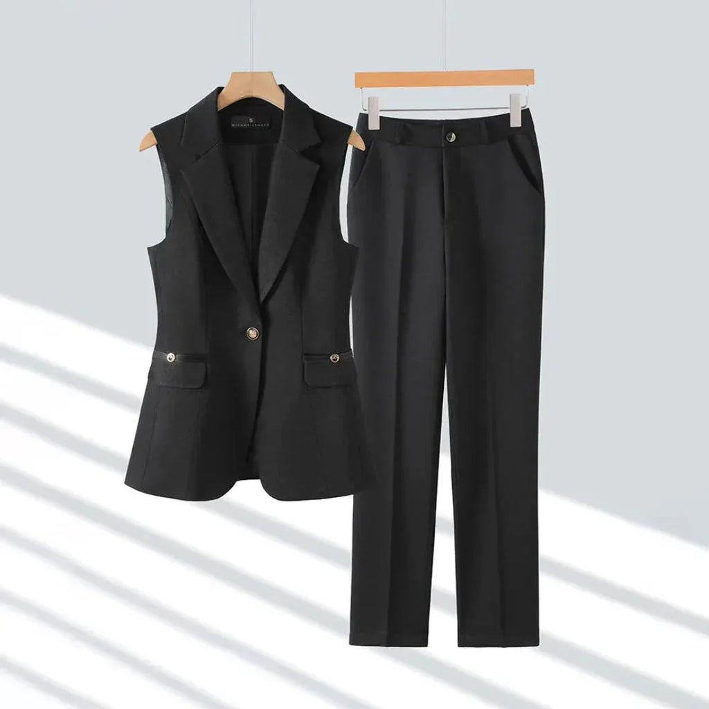 Women's Executive Vest Pantsuit Set | Stylish 2-Piece Suit