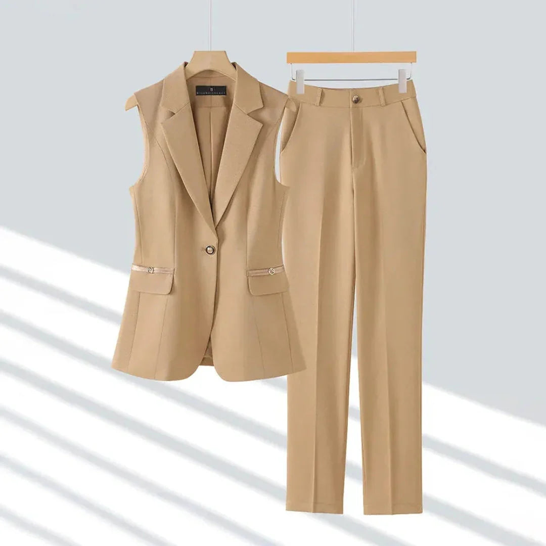 Women's Executive Vest Pantsuit Set | Stylish 2-Piece Suit