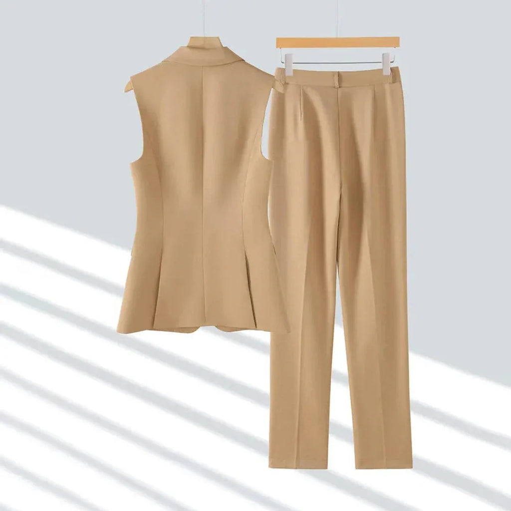 Women's Executive Vest Pantsuit Set | Stylish 2-Piece Suit