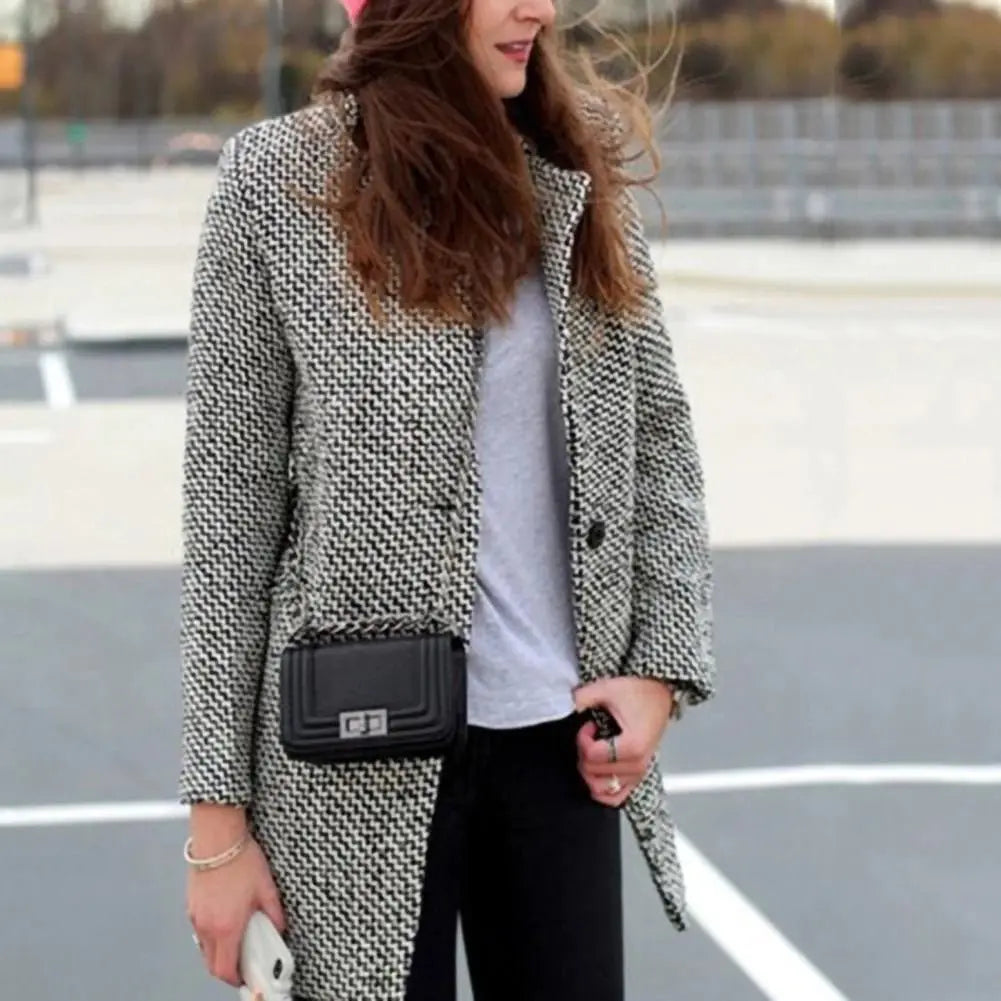 Women's Olive Long Wool Overcoat | Warm & Elegant Outerwear