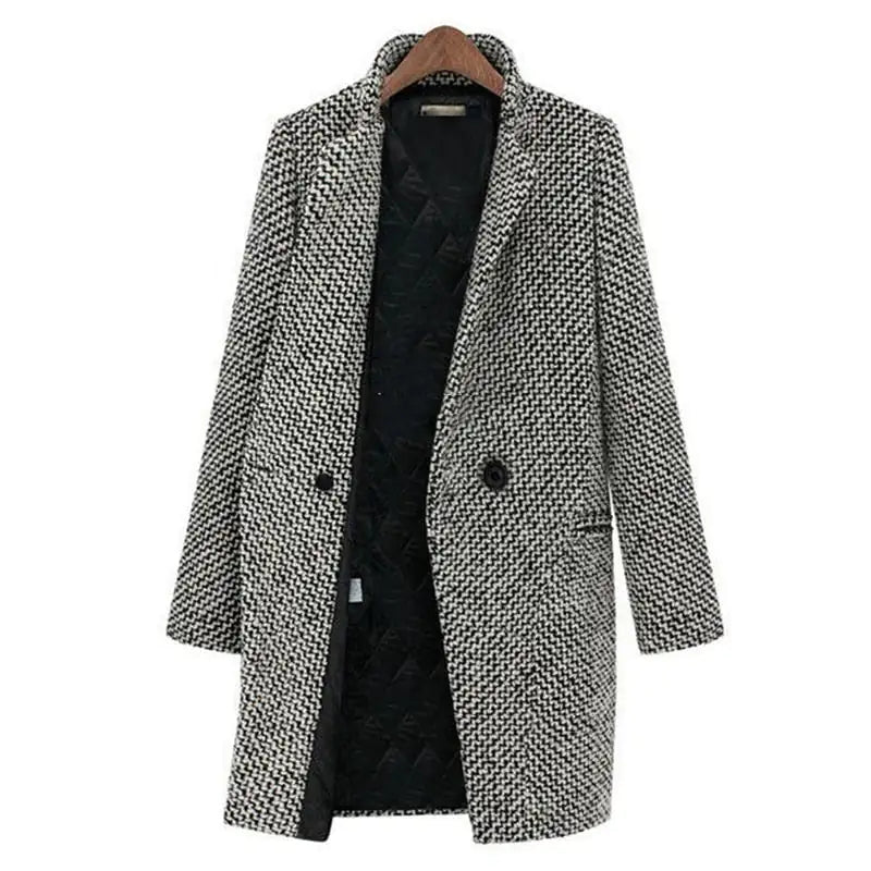 Women's Olive Long Wool Overcoat | Warm & Elegant Outerwear