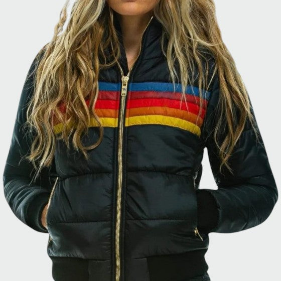 Women's Olivia Waterproof Puffer Jacket | Warm Color-Block Coat
