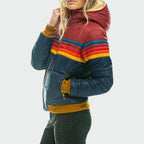 Women's Olivia Waterproof Puffer Jacket | Warm Color-Block Coat