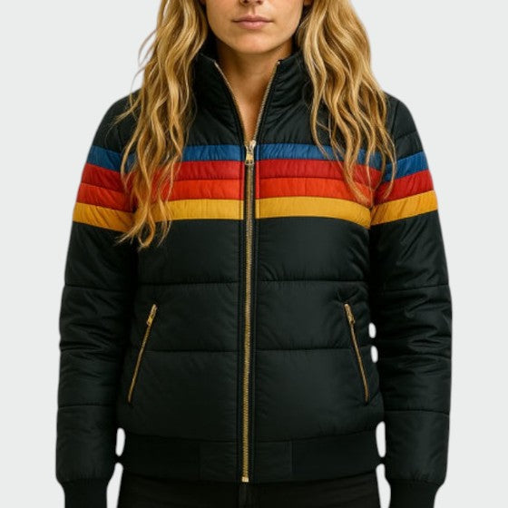 Women's Olivia Waterproof Puffer Jacket | Warm Color-Block Coat