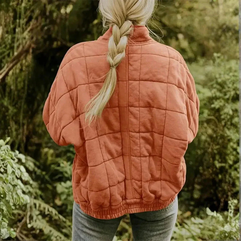 Women's Quilted Fleece Zip Jacket | Cozy Oversized Coat