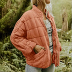 Women's Quilted Fleece Zip Jacket | Cozy Oversized Coat