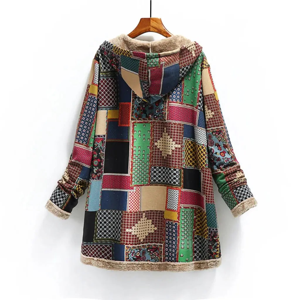 Women's Aurora Patchwork Overcoat | Vintage Cotton Linen Jacket