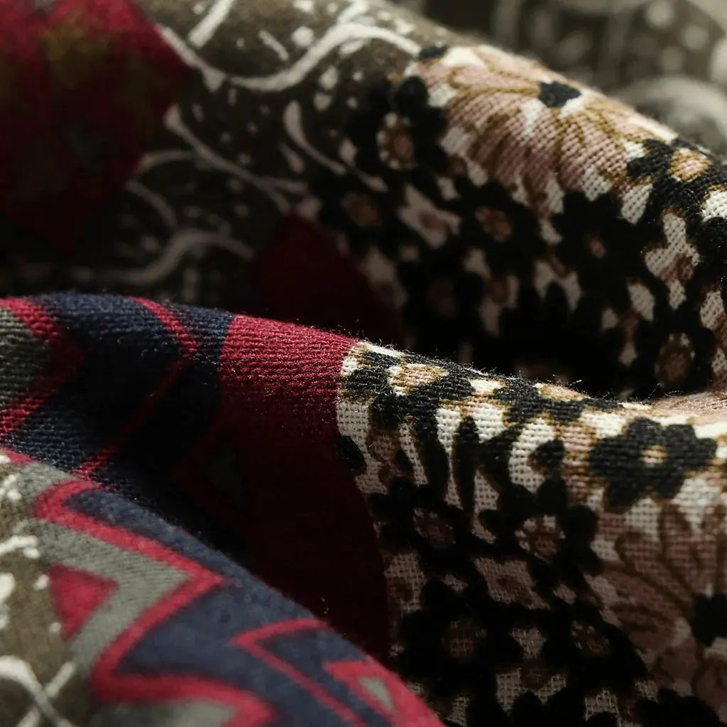 Women's Aurora Patchwork Overcoat | Vintage Cotton Linen Jacket