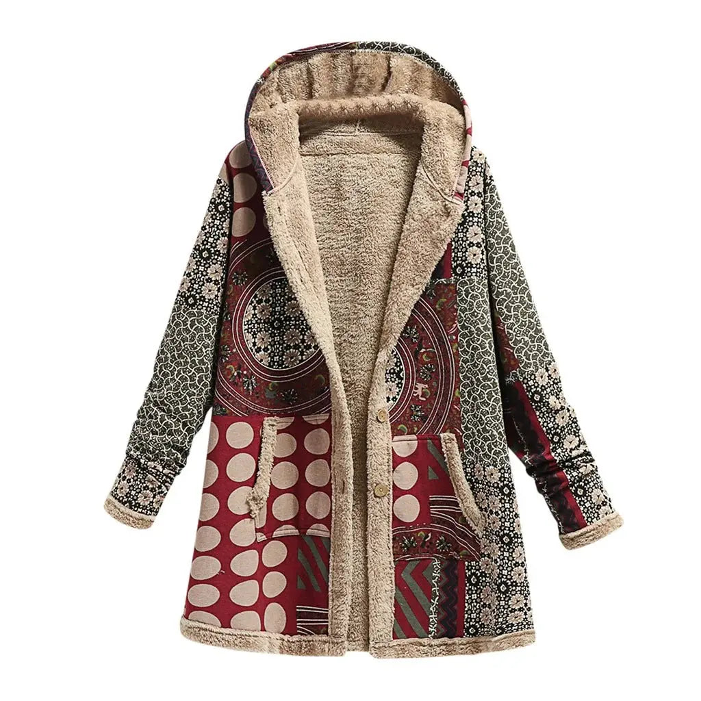 Women's Aurora Patchwork Overcoat | Vintage Cotton Linen Jacket