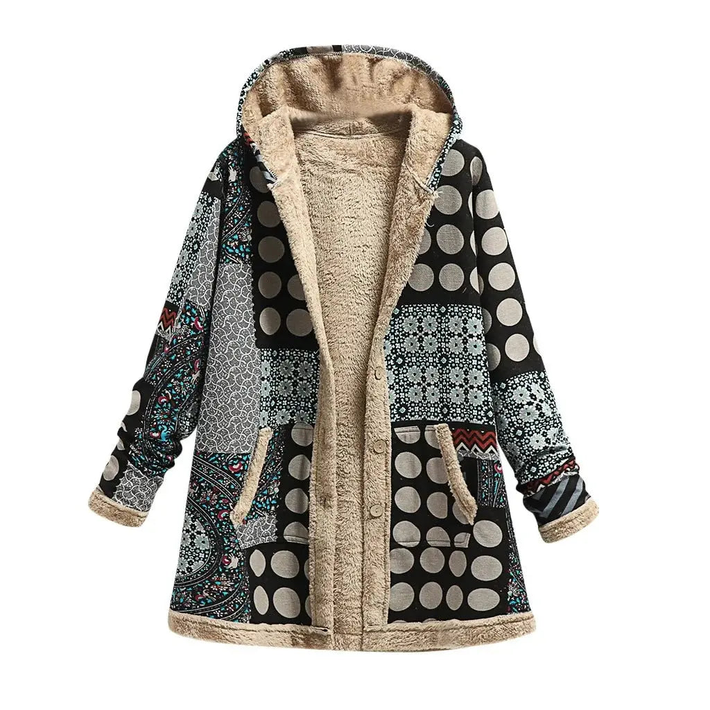 Women's Aurora Patchwork Overcoat | Vintage Cotton Linen Jacket