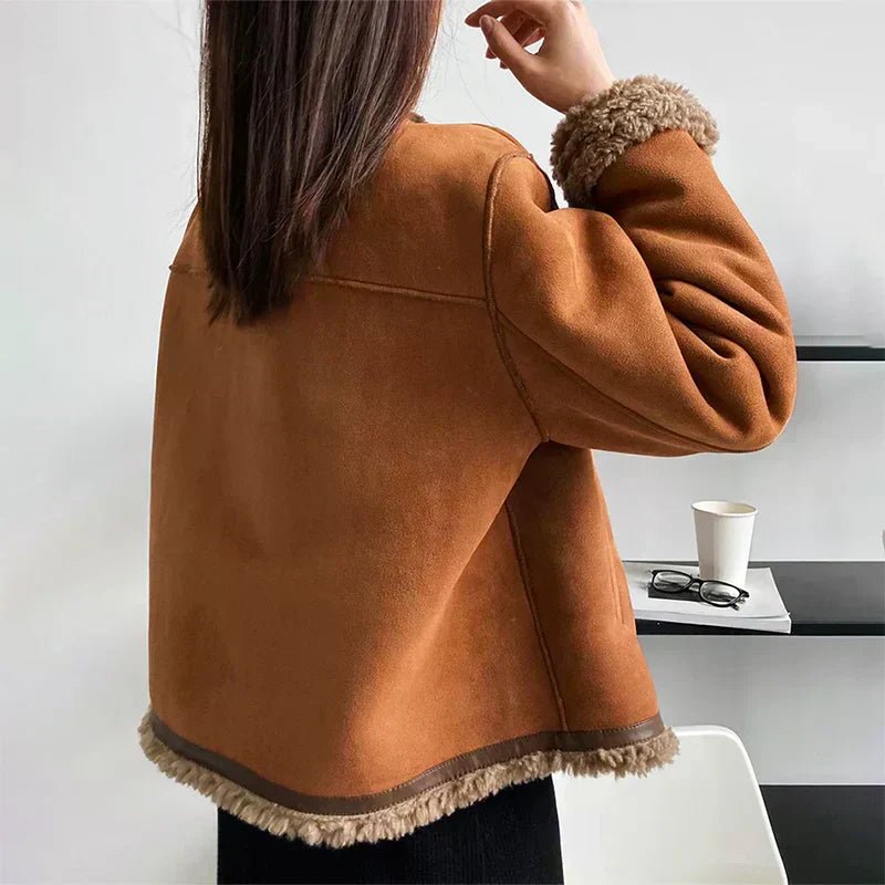 Women's Phoebe Faux-Shearling Jacket | Button-Front Warm Coat