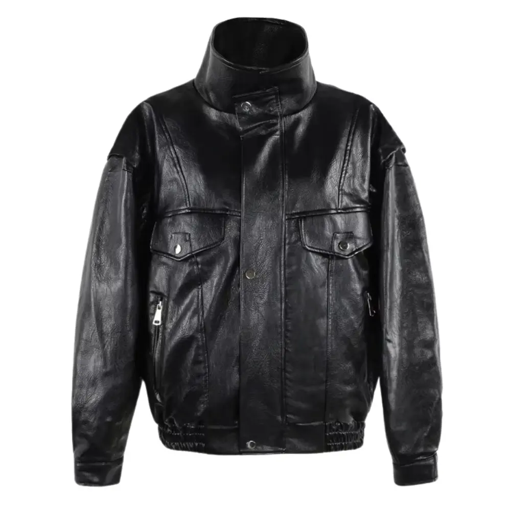 Women's Quilted Lining Leather Jacket | Vegan Leather Coat