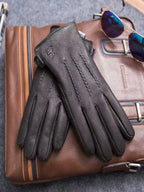 Women's Genuine Leather Gloves - Winter Sheepskin & Deerskin Insulated Outdoor Gloves