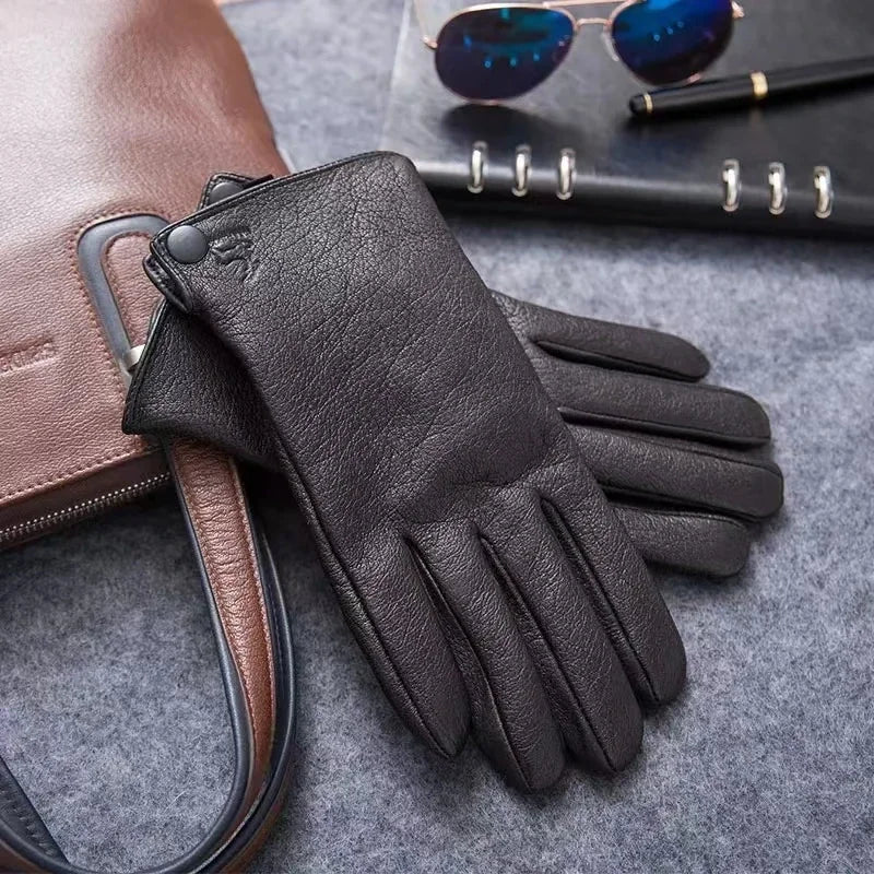 Women's Genuine Leather Gloves - Winter Sheepskin & Deerskin Insulated Outdoor Gloves