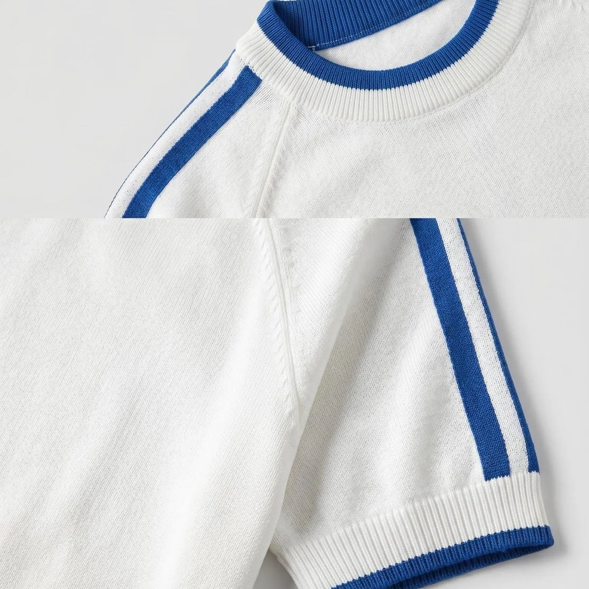 Men's Wool Blend Round Neck Knit T-Shirt – Breathable Short Sleeve
