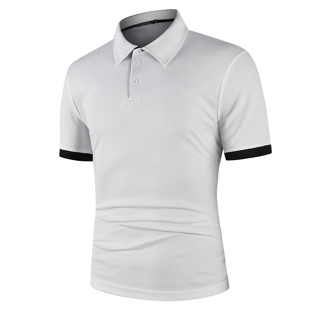 Men's Contrast Color Polo Shirt – Short Sleeve Summer Streetwear