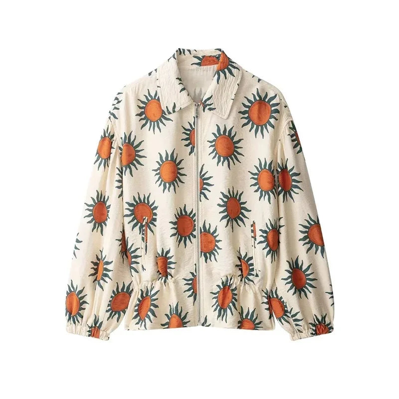 Women's Classic Printed Loose-Fit Parka | Casual Commuter Style Jacket