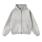 Luxury Batik‑Wash Full‑Zip Street Hoodie