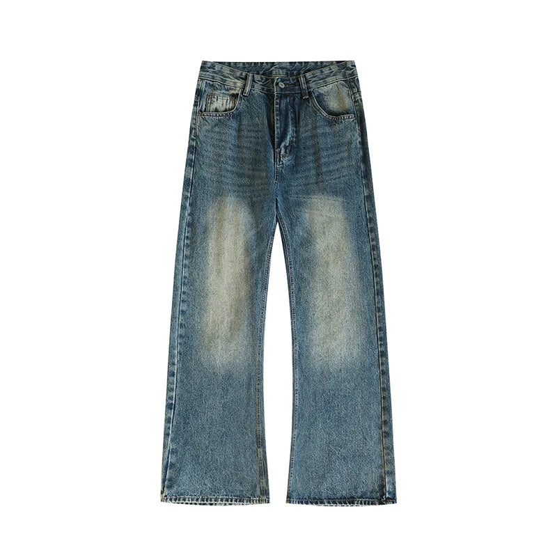 Pair of blue jeans on a white background