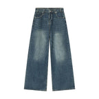 Blue jeans on a white background