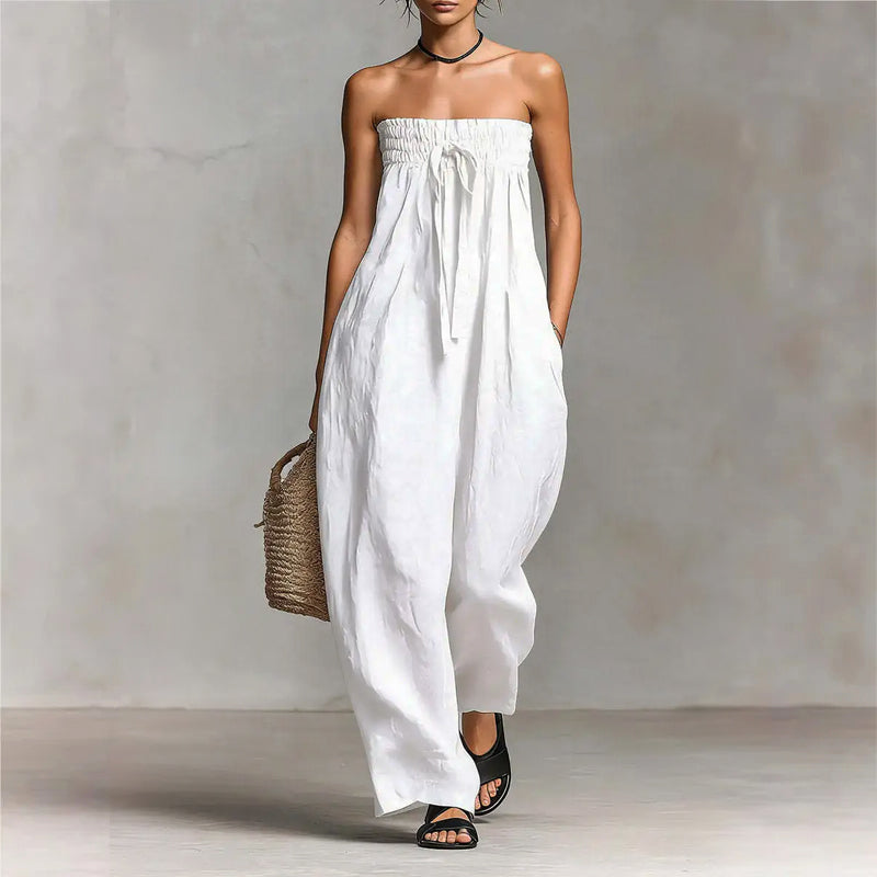 Women's Strapless Wide-Leg Jumpsuit | Boho Summer Style