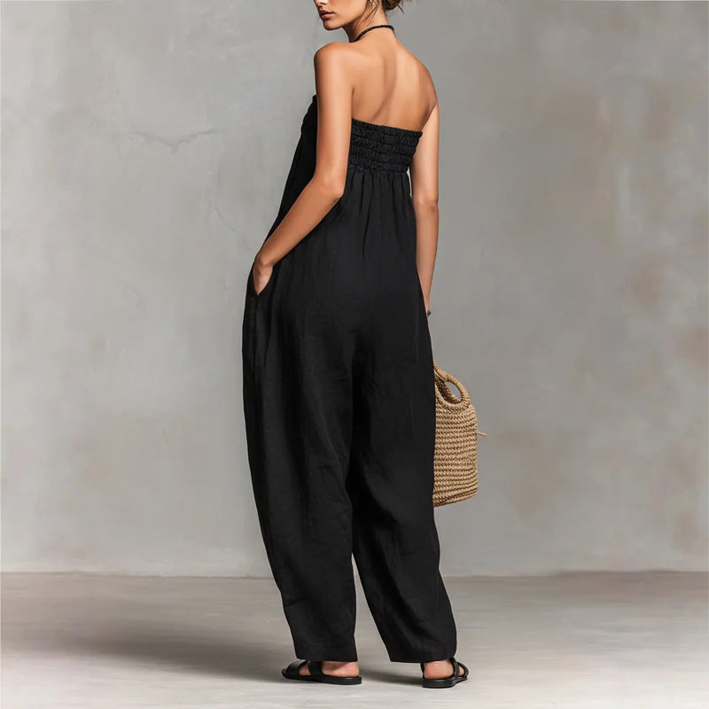 Women's Strapless Wide-Leg Jumpsuit | Boho Summer Style