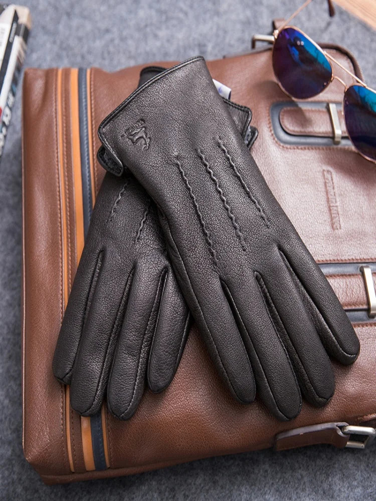 Women's Genuine Leather Gloves - Winter Sheepskin & Deerskin Insulated Outdoor Gloves