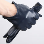Black leather glove on a white background with WOYOUYA branding.
