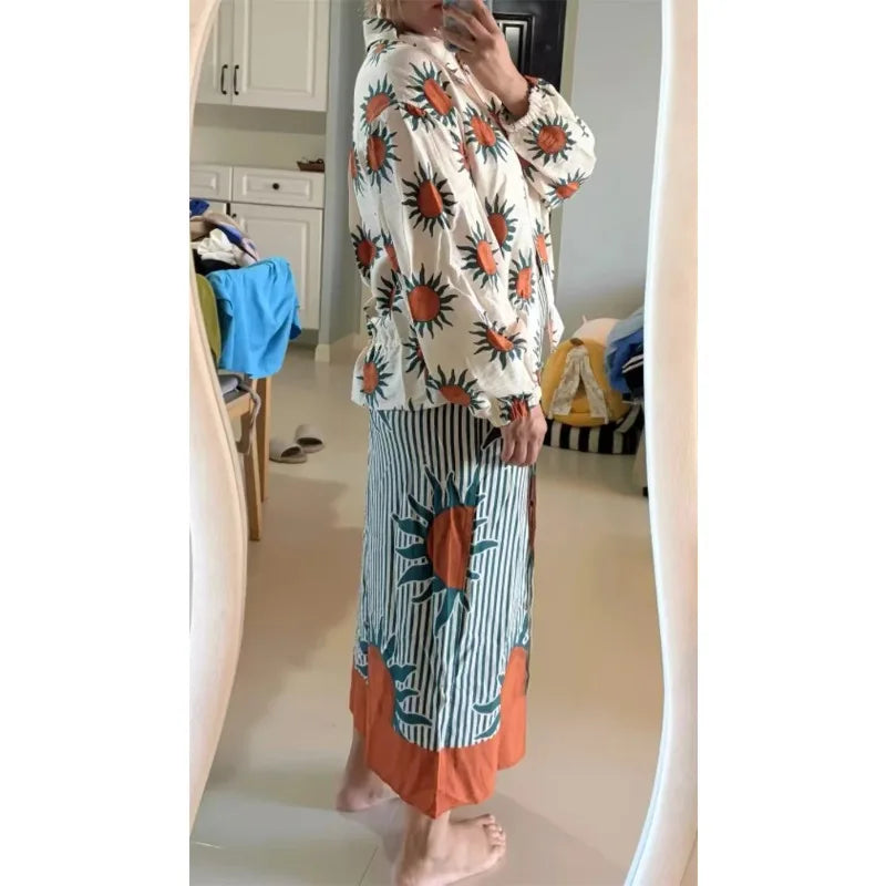 Women's Classic Printed Loose-Fit Parka | Casual Commuter Style Jacket