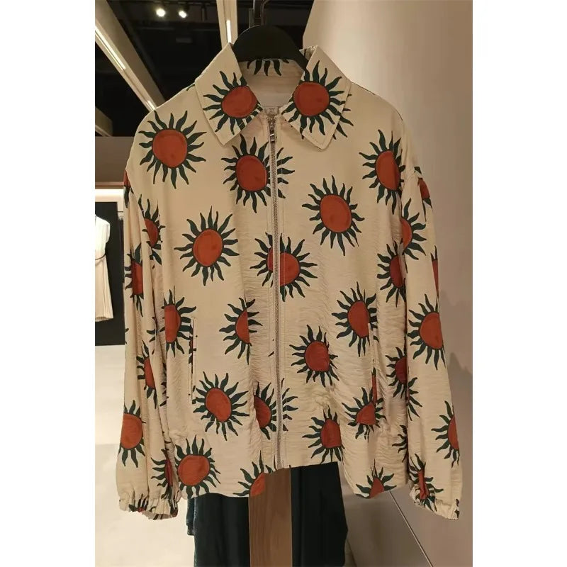 Women's Classic Printed Loose-Fit Parka | Casual Commuter Style Jacket