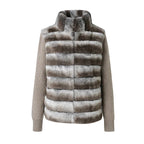 Gray puffer vest with a white background