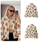 Women's Classic Printed Loose-Fit Parka | Casual Commuter Style Jacket