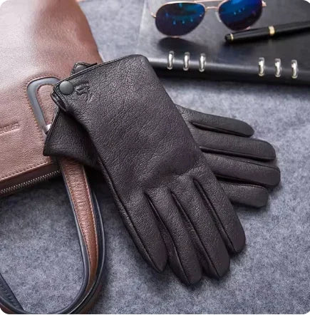 Women's Genuine Leather Gloves - Winter Sheepskin & Deerskin Insulated Outdoor Gloves