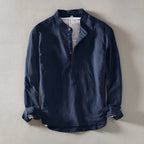 Shoreline Linen Henley Shirt - Men's Premium Casual Top